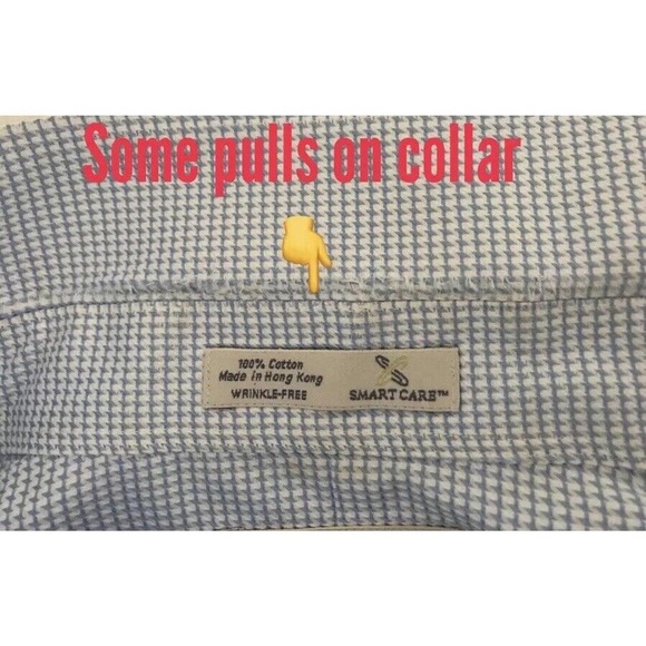 John W Nordstrom | Mens Size 17 - 33 Blue Button Up Collar Shirt Check Cuff - Picture 12 of 12